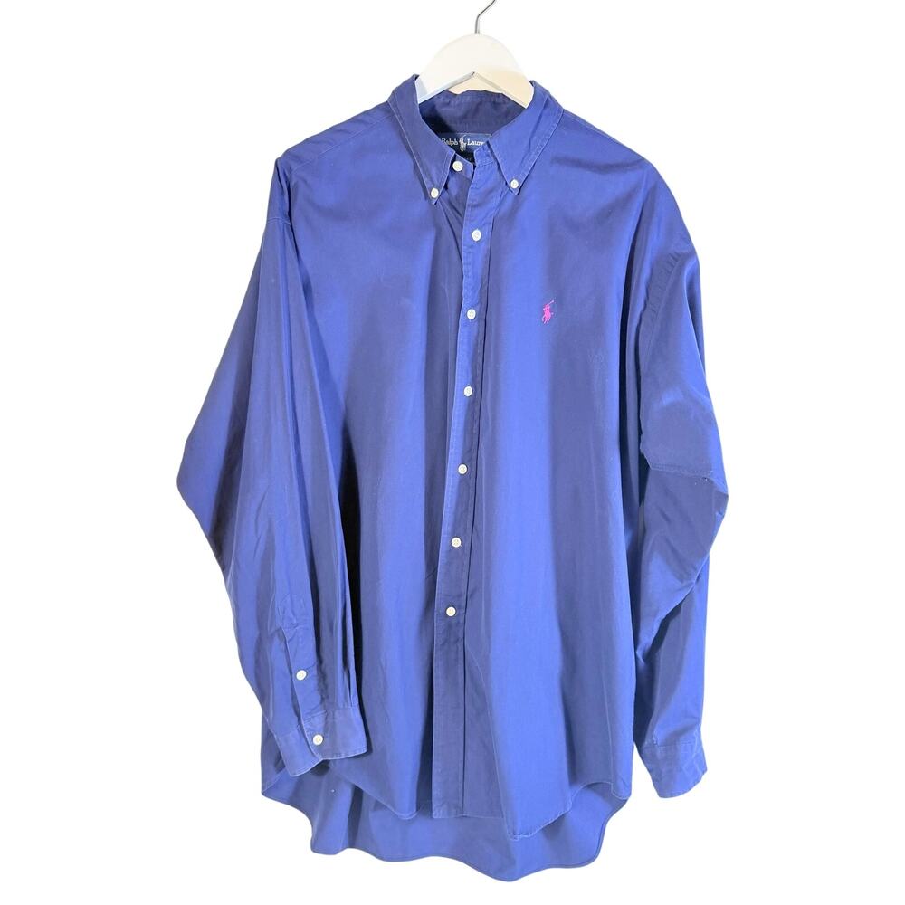 Polo Ralph Lauren Blake Cotton Long Sleeve Button Down Shirt Navy XL